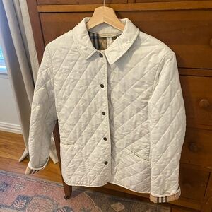Burberry White Quilted Puffer Jacket